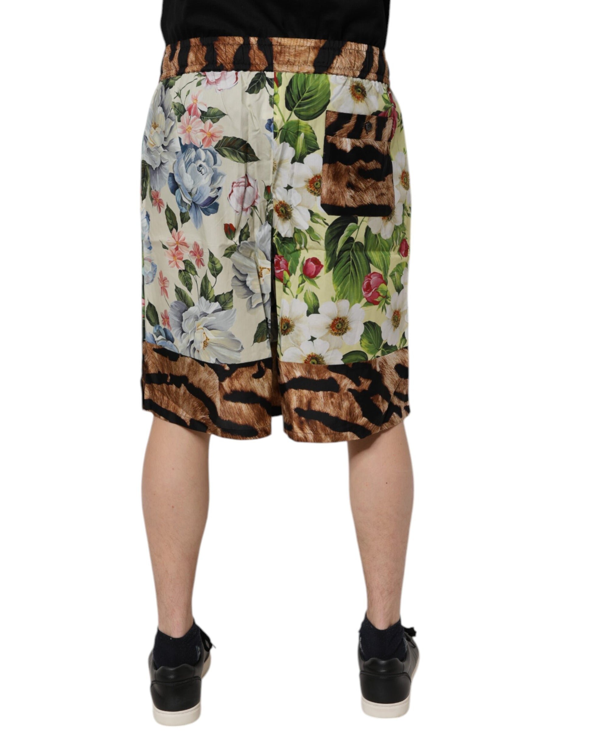 A pair of men's shorts with a floral print design