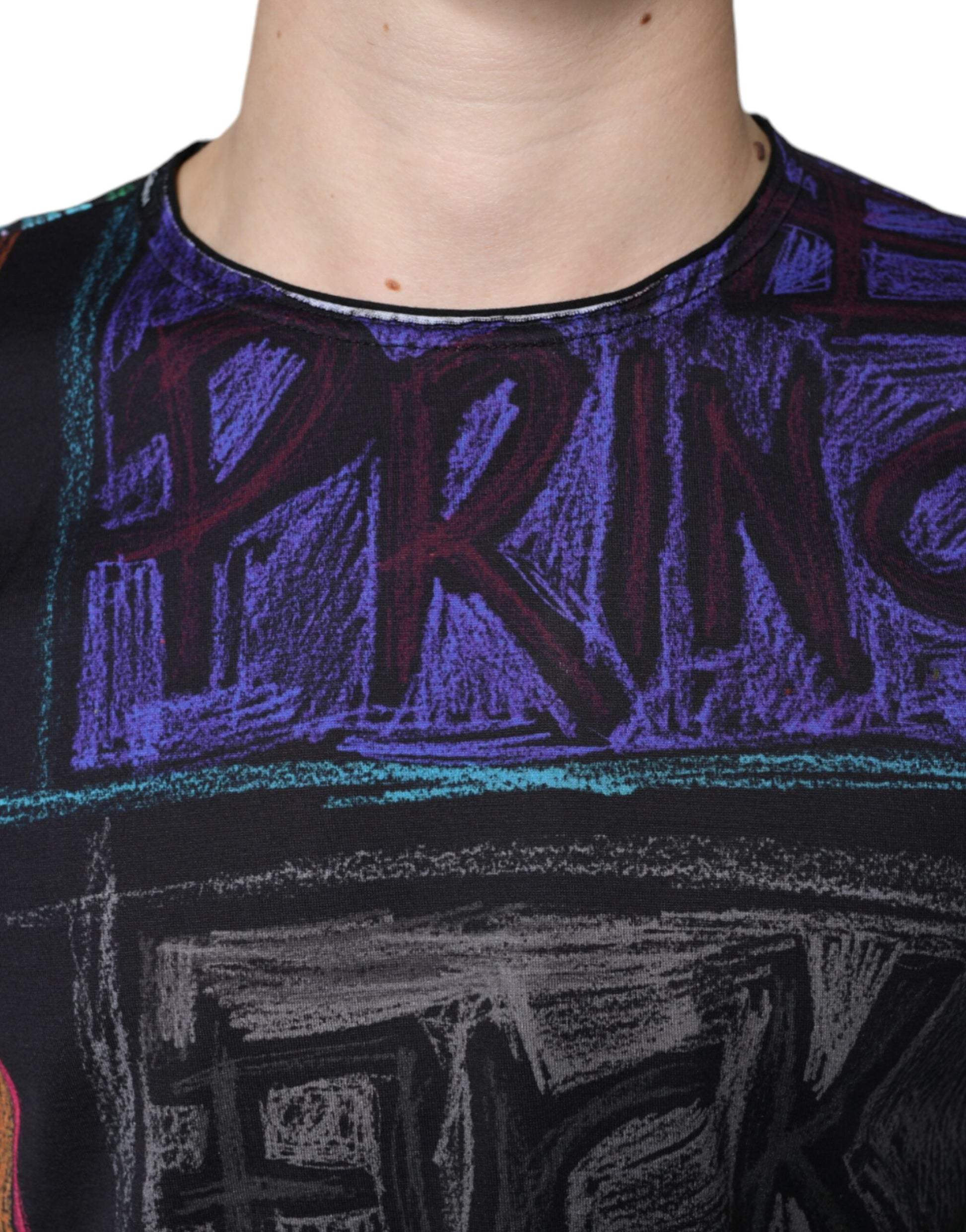 Purple shirt with handwritten words