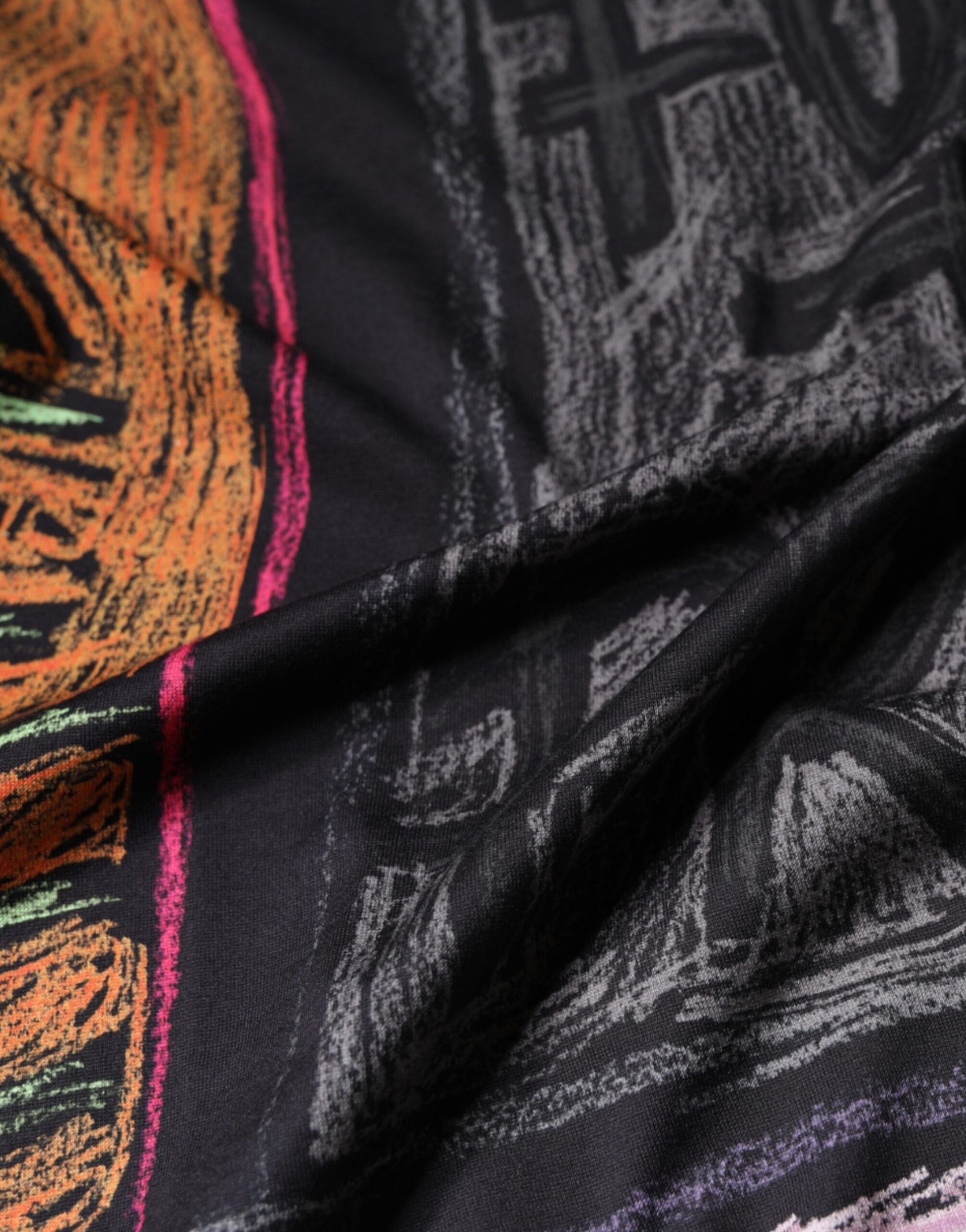 Scarf with colorful design on fabric