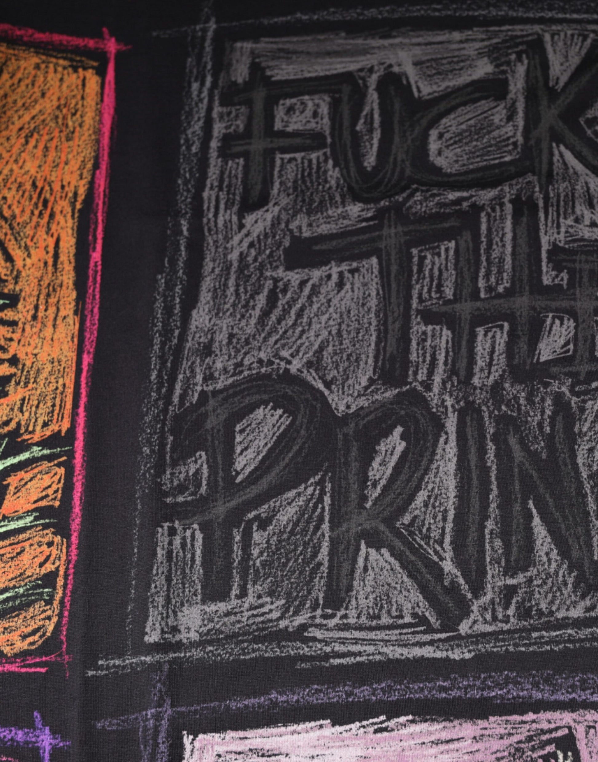 Chalkboard sign with handwritten message