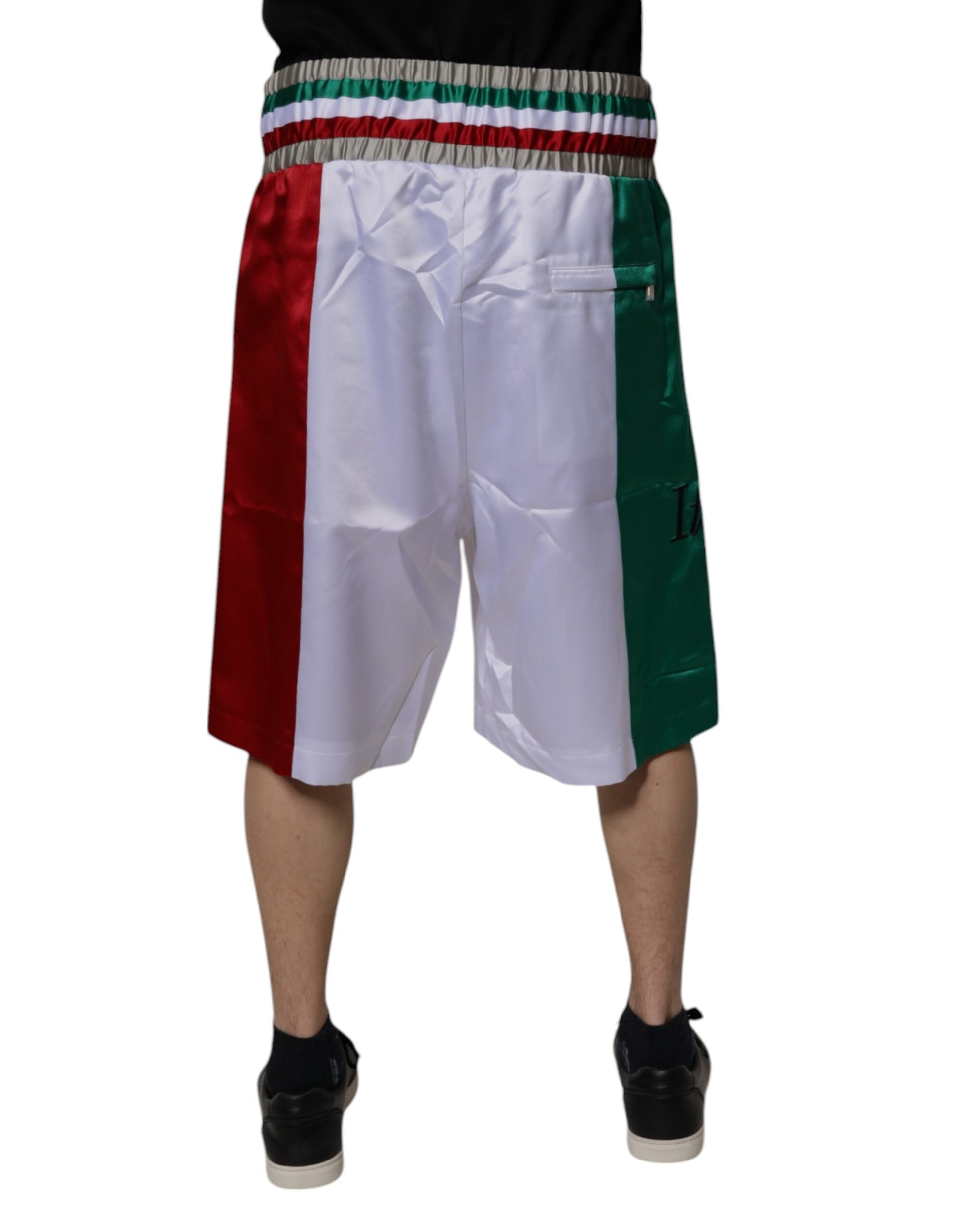 Red white green shorts with drawstring waistband