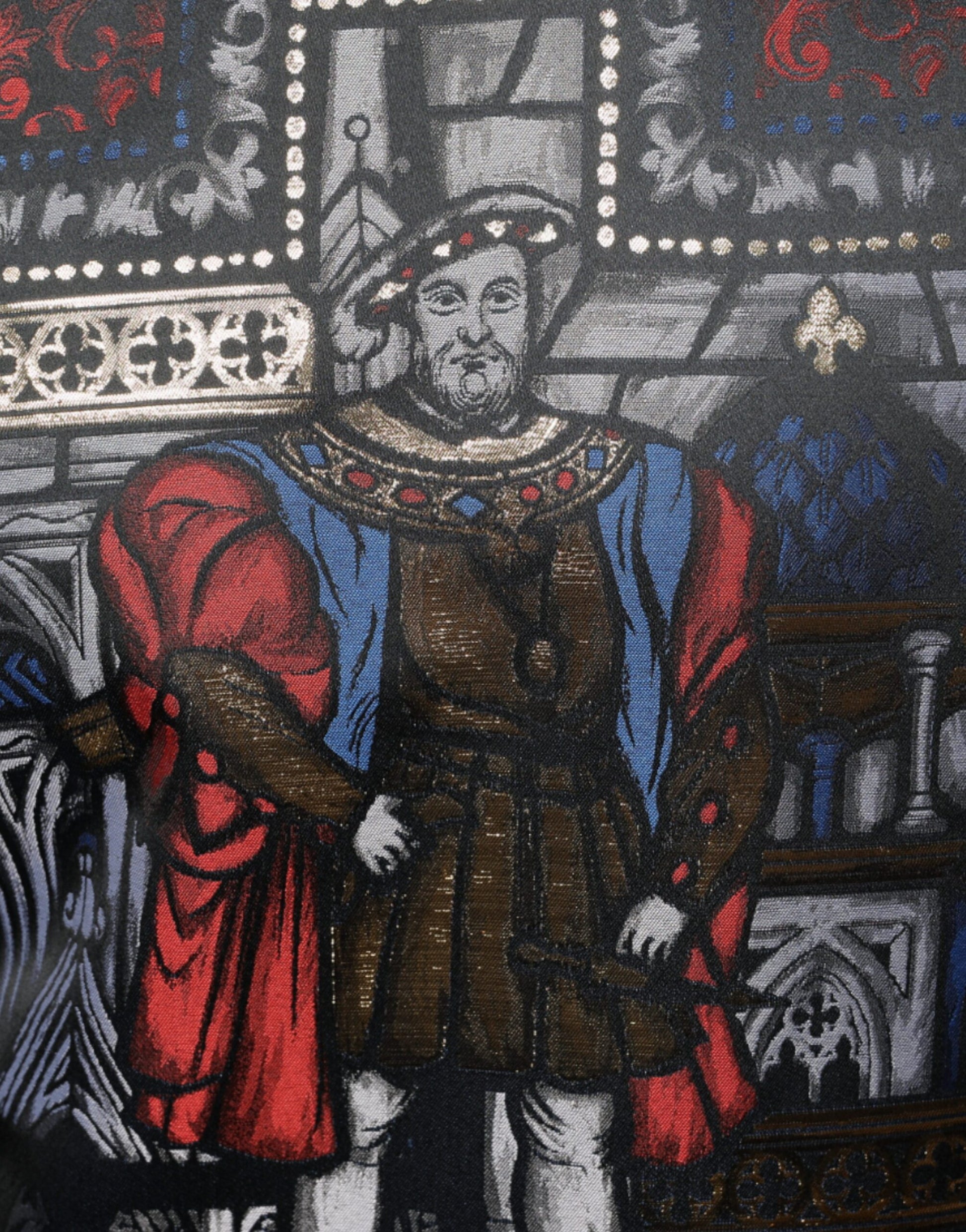 Tapestry depicting a man in royal attire