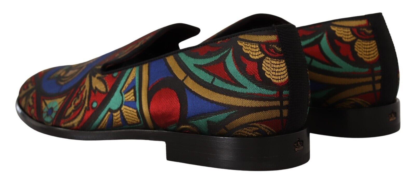 Colorful shoes with floral pattern and high heels