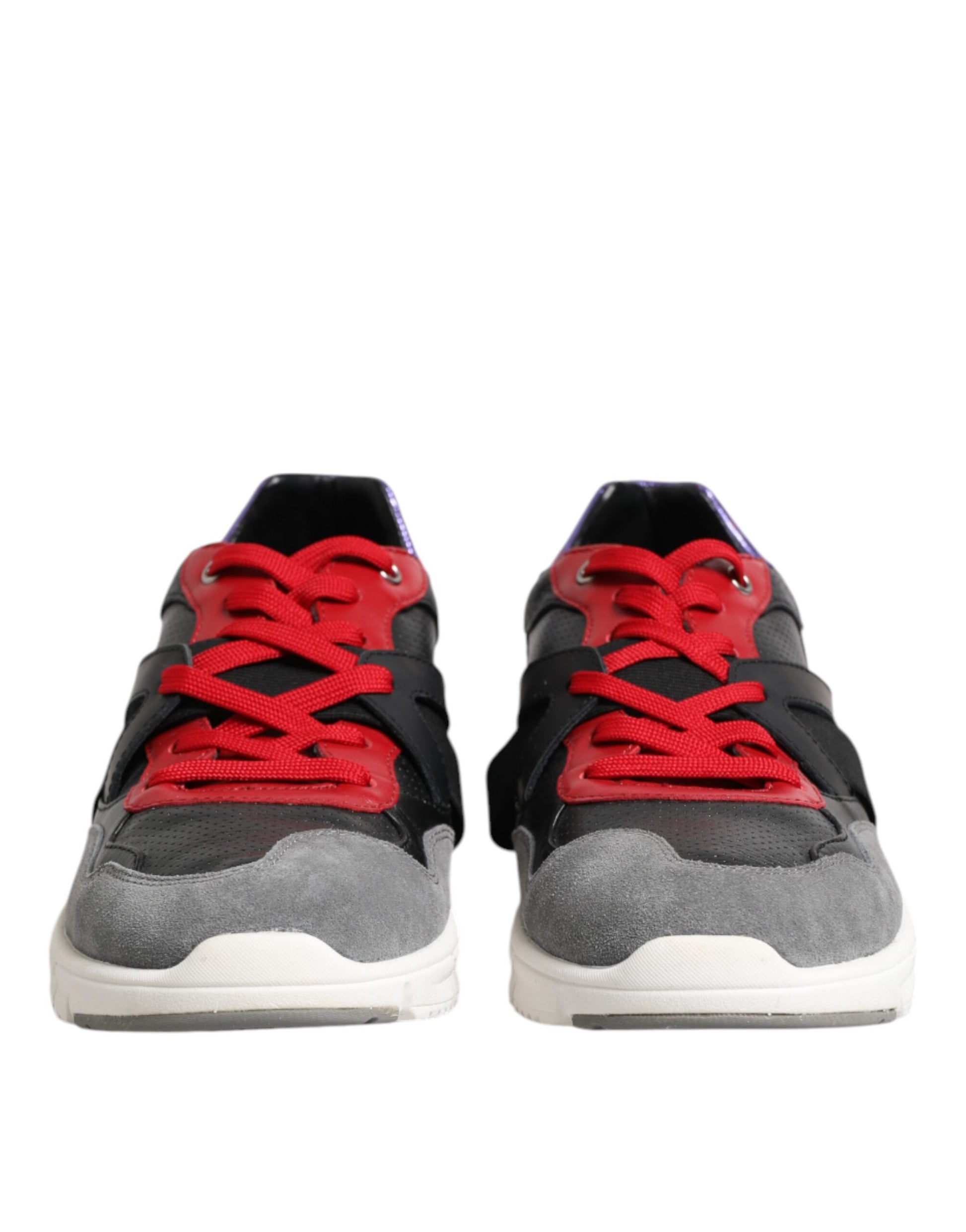 Pair of sneakers with red laces