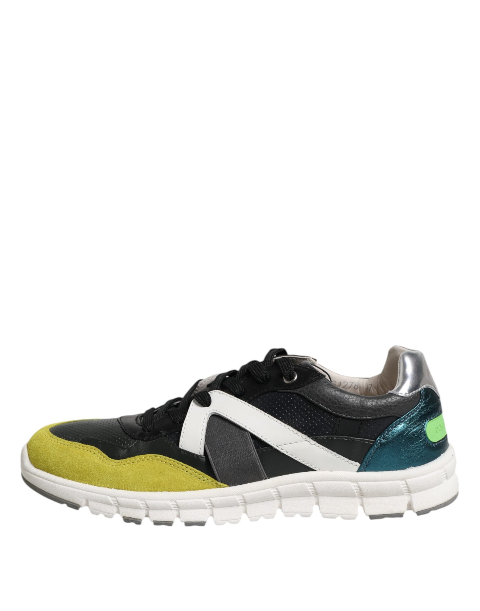 Black and yellow sneaker with white sole