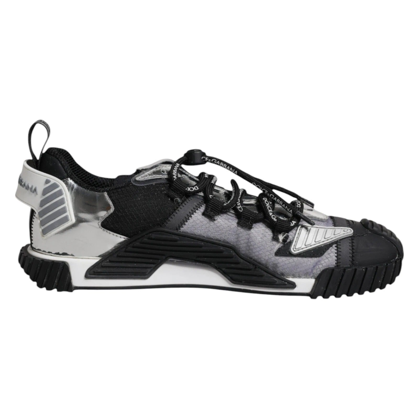 Athletic shoe with laces and a logo on the side