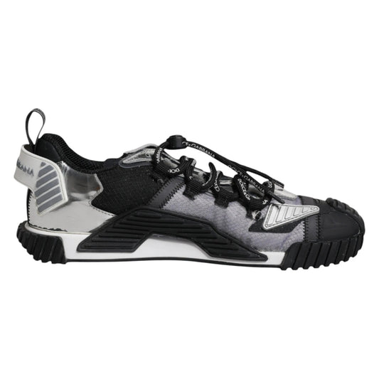 Athletic shoe with laces and a logo on the side