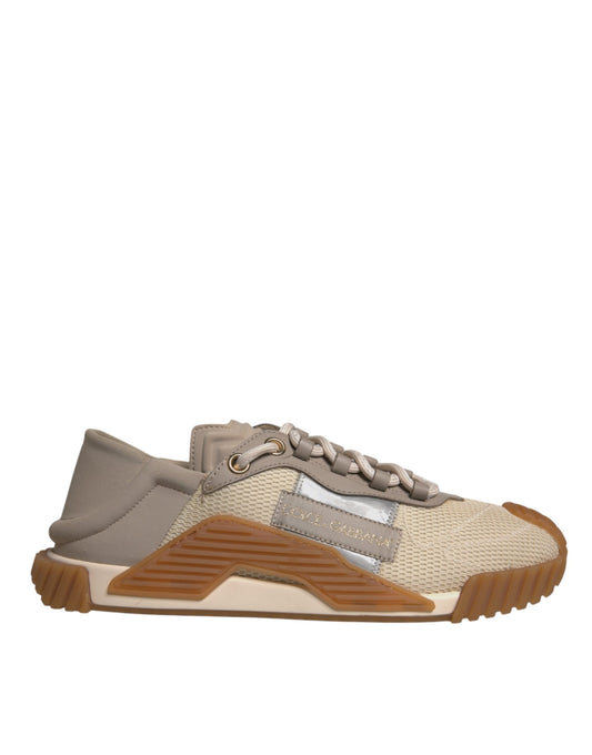 Tan baby shoe with laces and a pull tab on the back