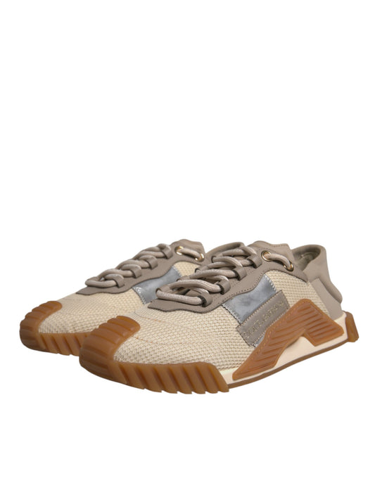Tan baby shoe with brown laces and tan sole