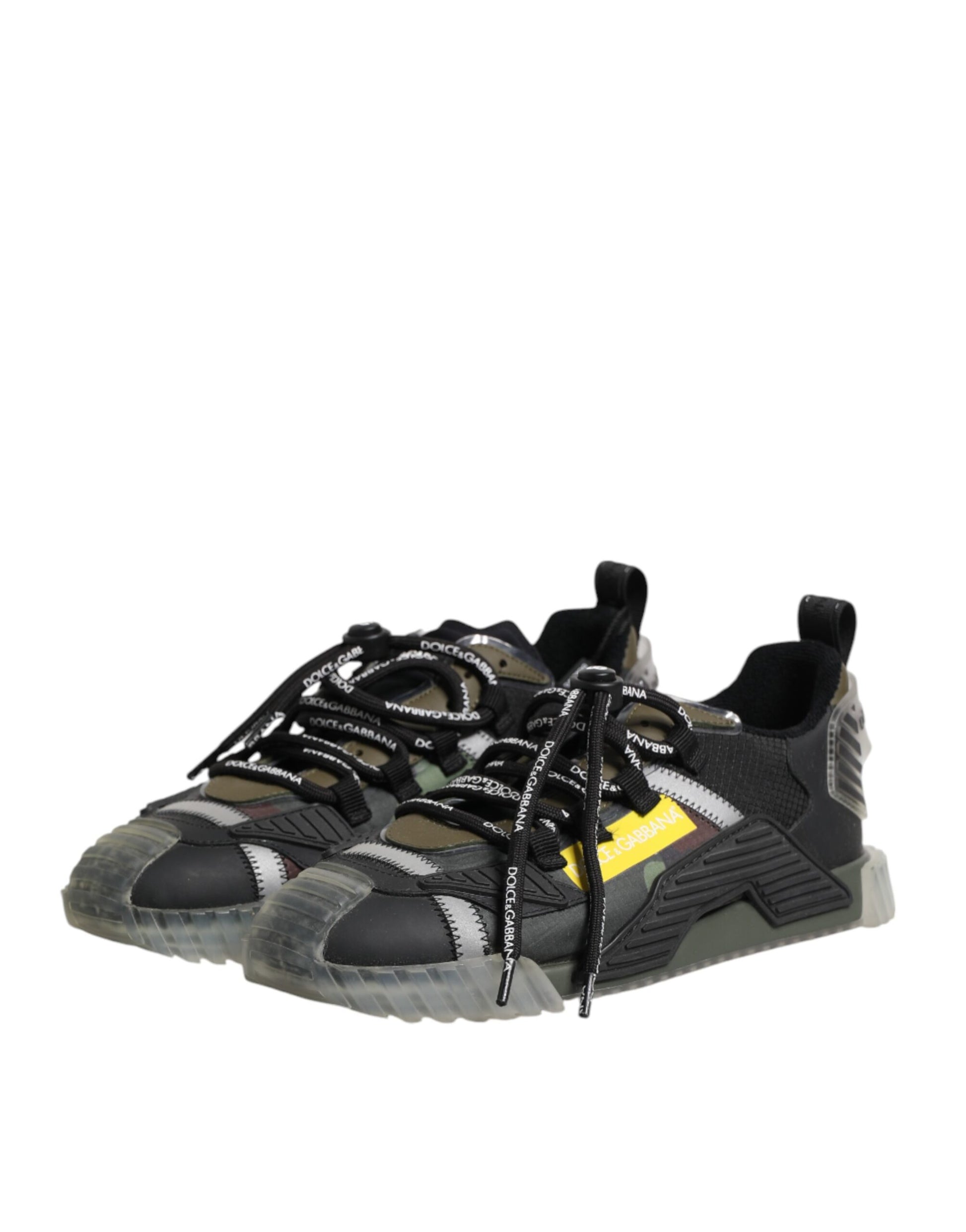 Black and white sneakers with laces