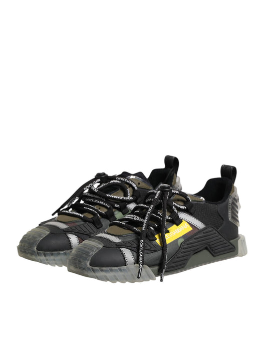 Black and white sneakers with laces