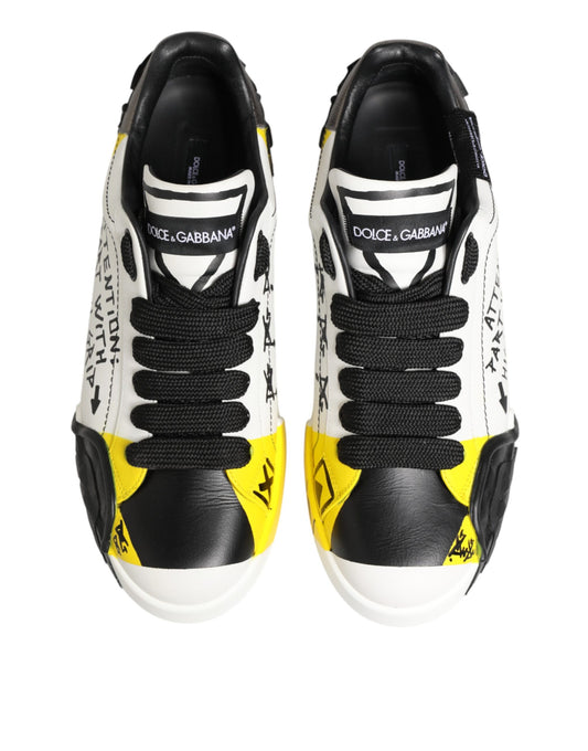 Pair of yellow and black sneakers
