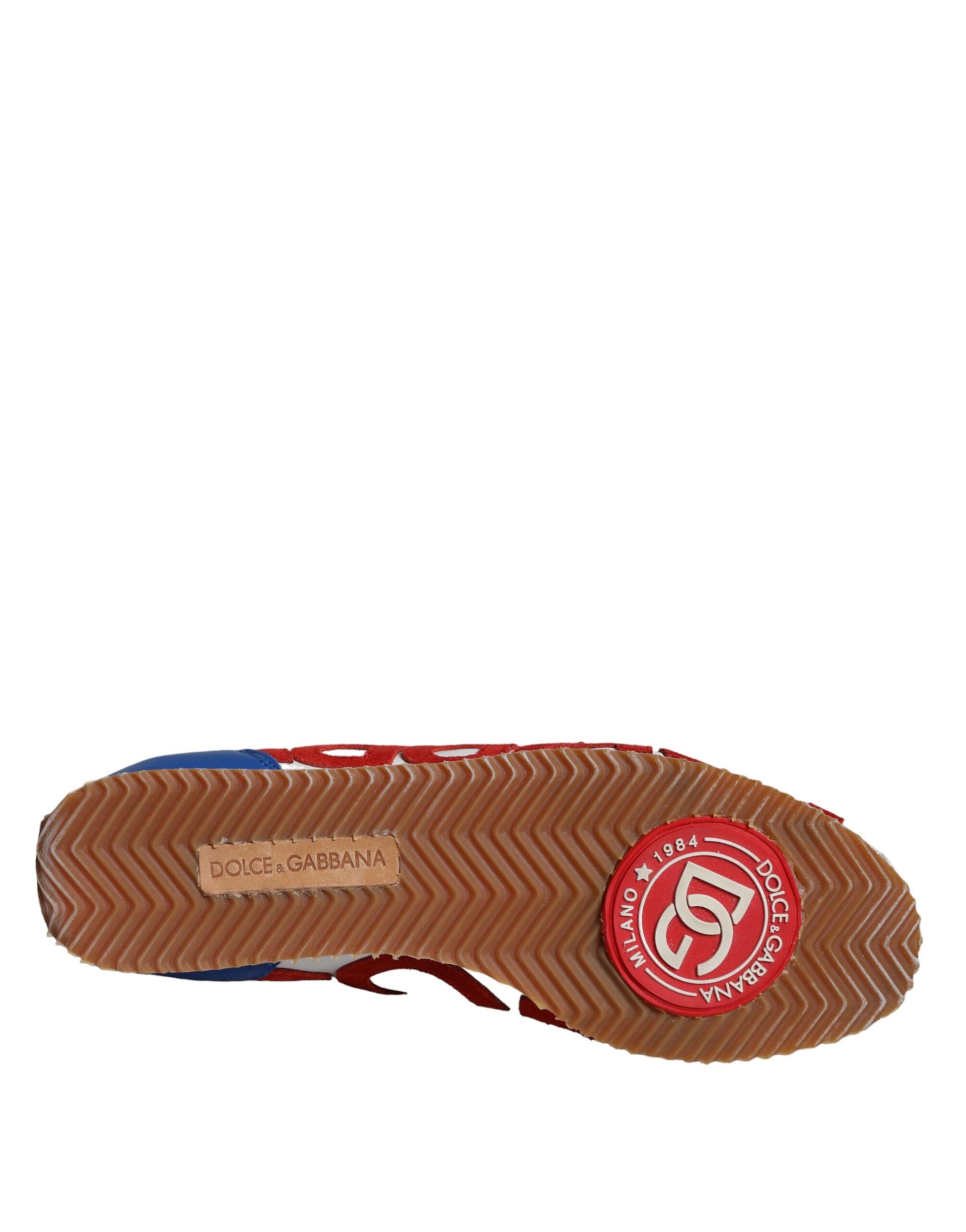 Brown leather sneaker with red logo and white laces