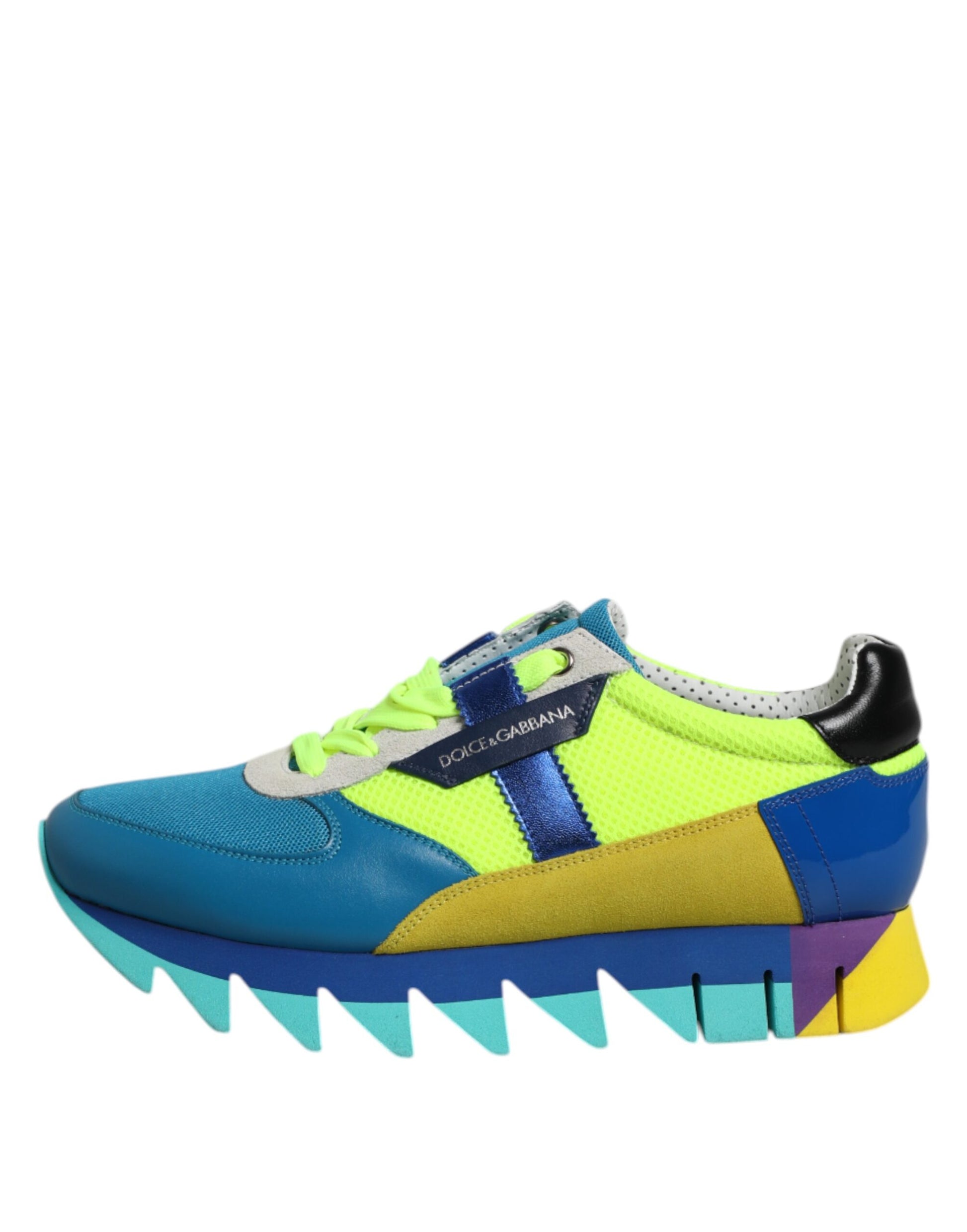 Colorful sneakers with spikes on bottom