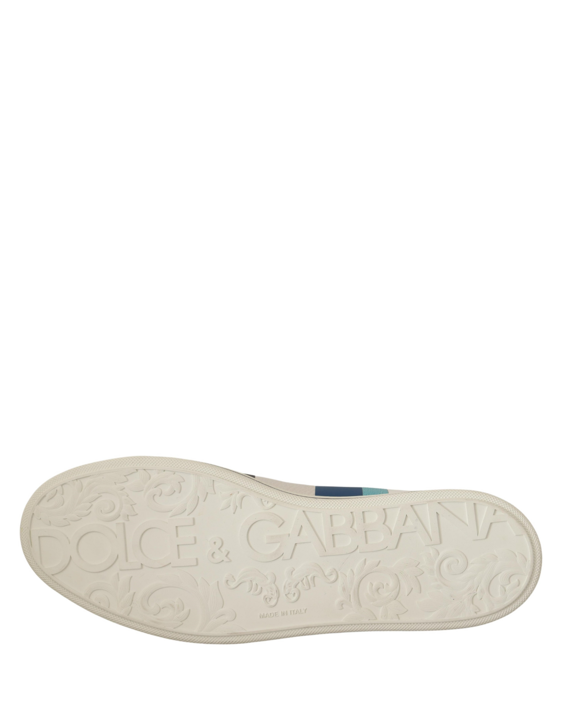 White shoe sole with embossed logo