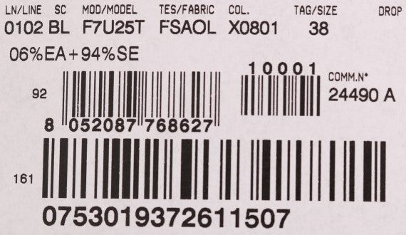 Barcode on a product label