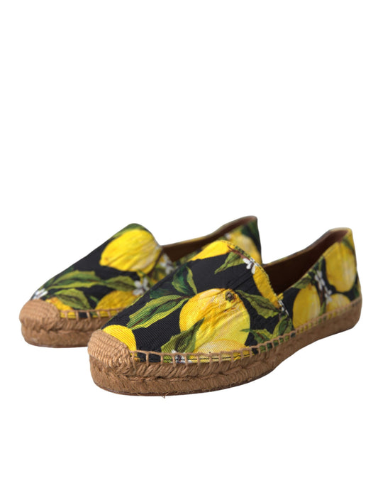 Pair of women's shoes with yellow flower pattern