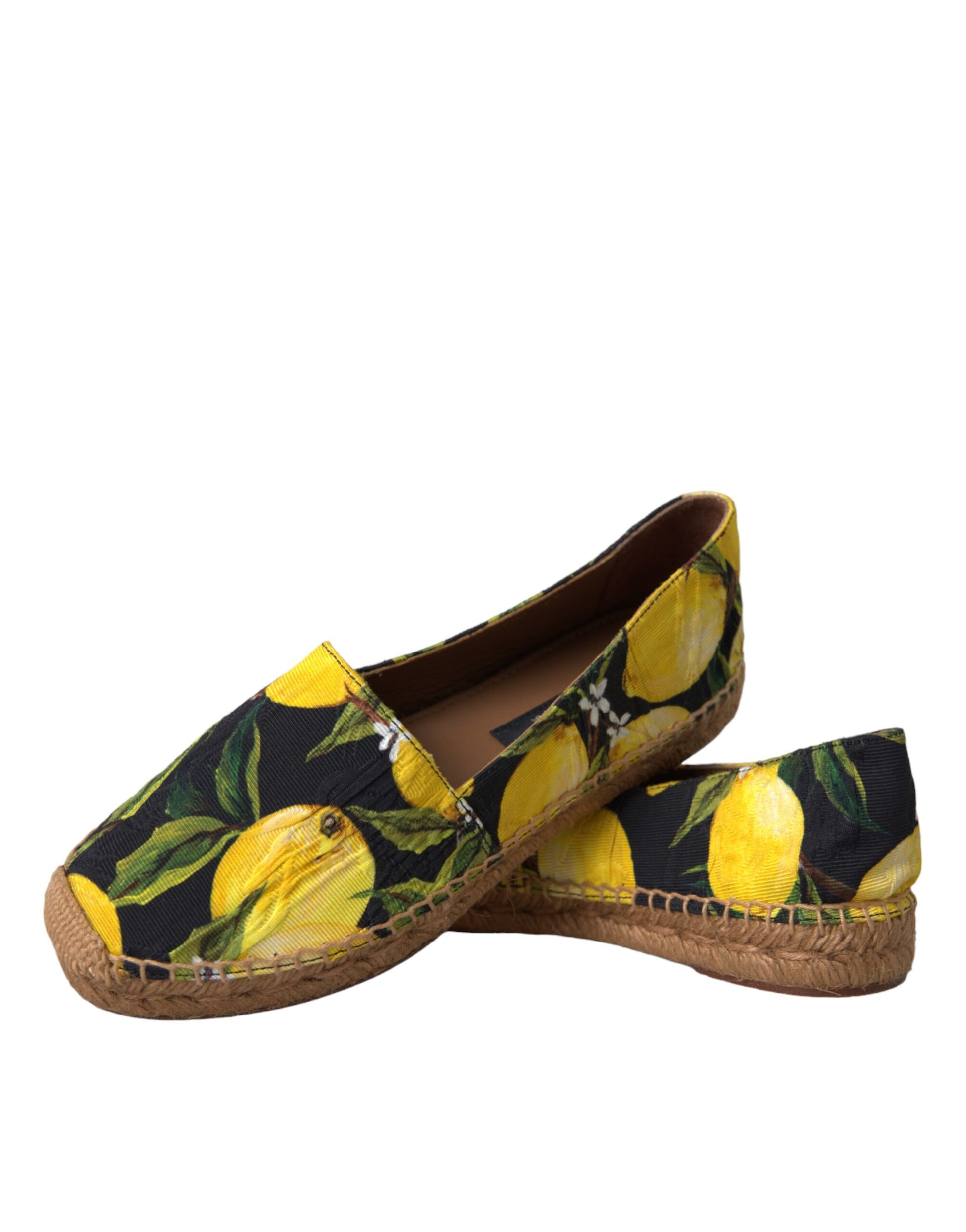 Pair of women's shoes with yellow floral print