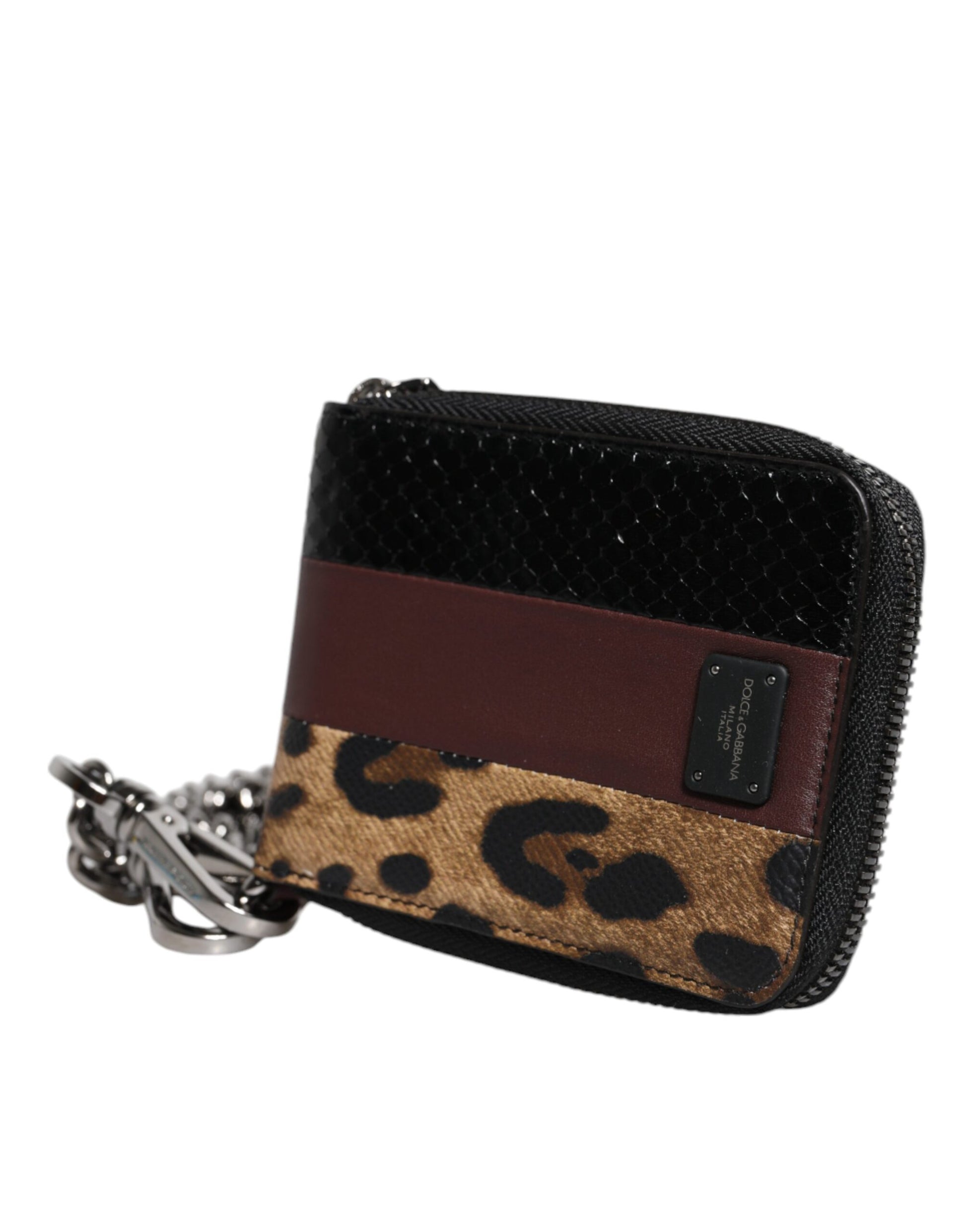 Zebra print wallet with chain strap