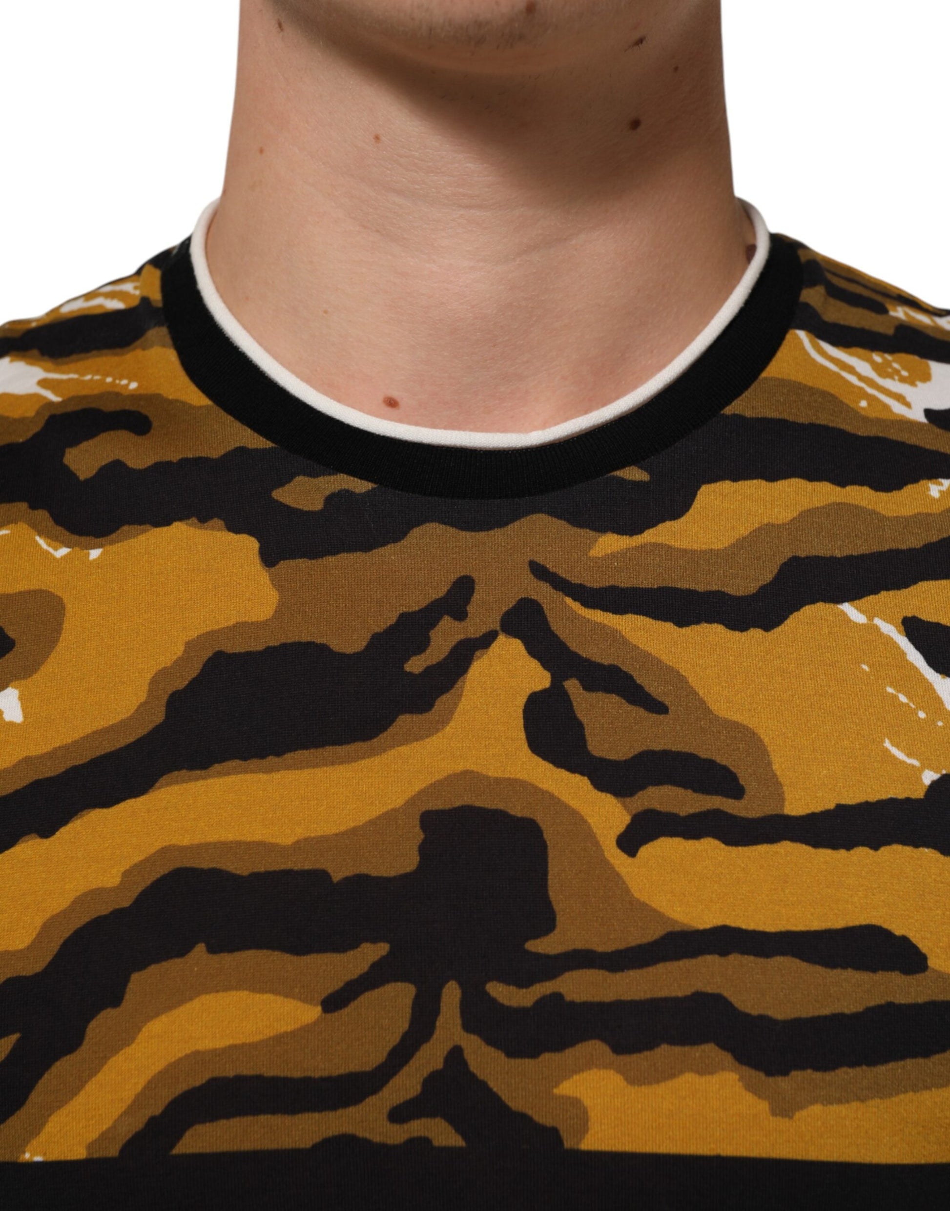 Man wearing a tiger print sweater