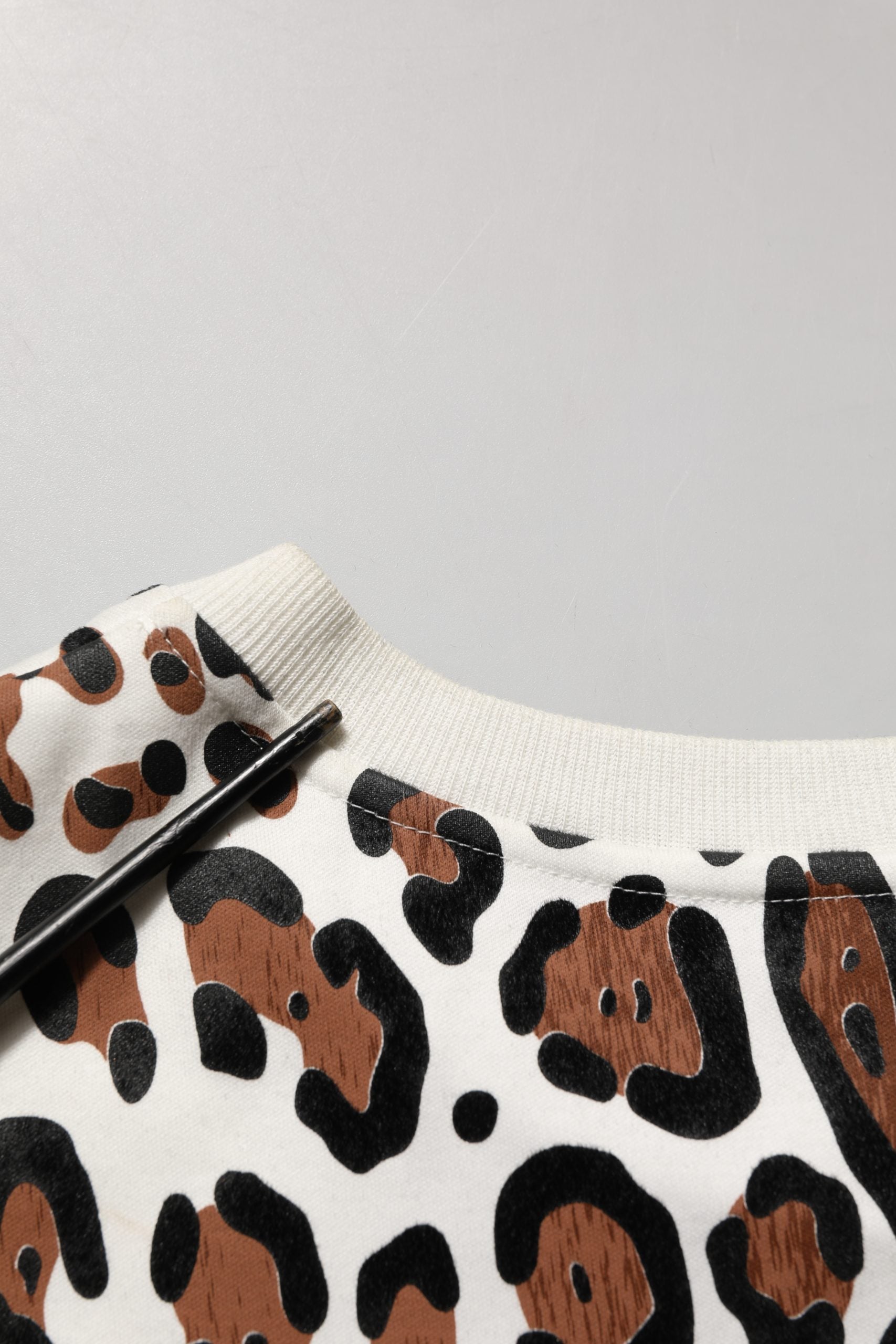 A multicolored leopard print crew neck t-shirt by Dolce & Gabbana