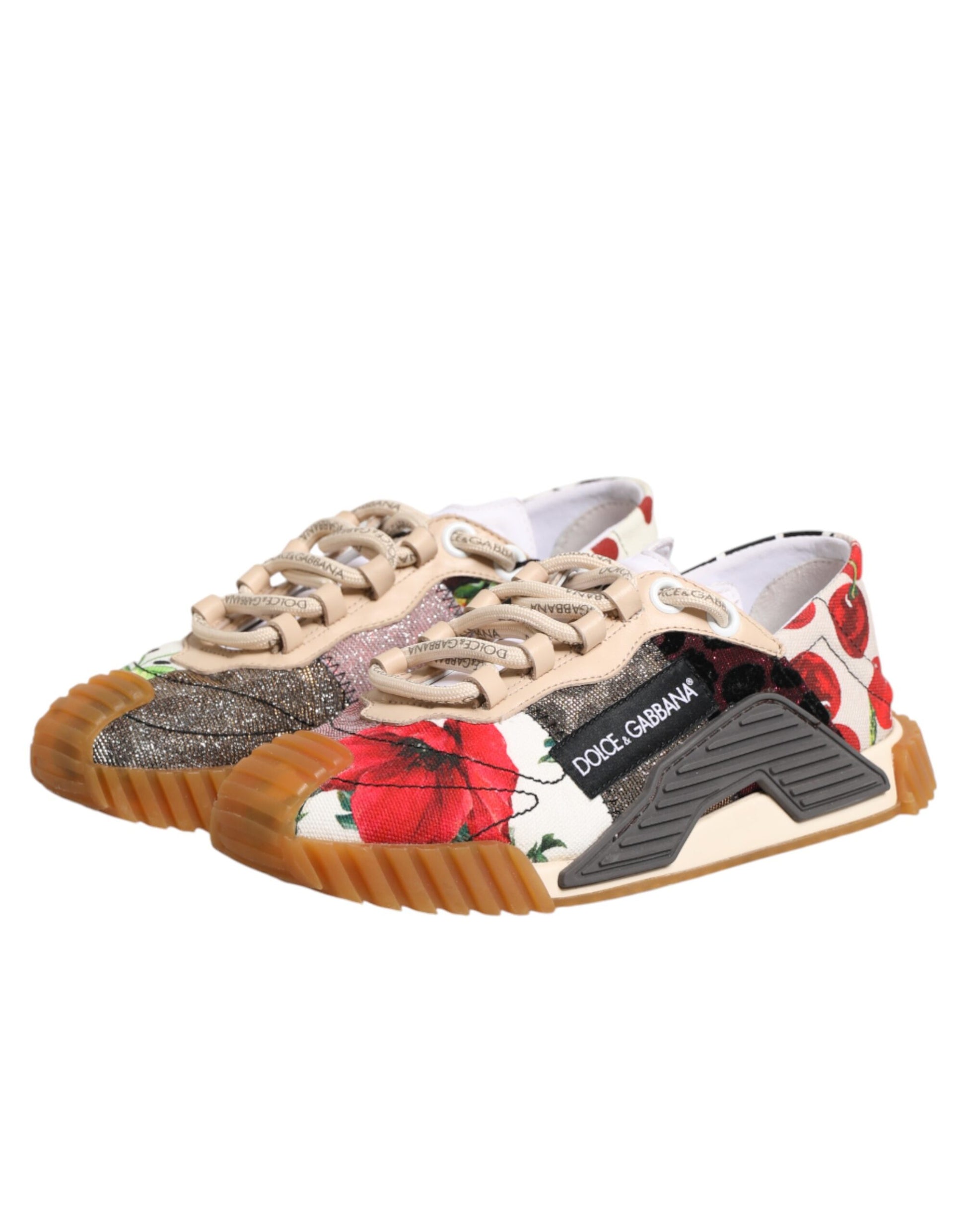 Colorful sneaker with floral pattern on side