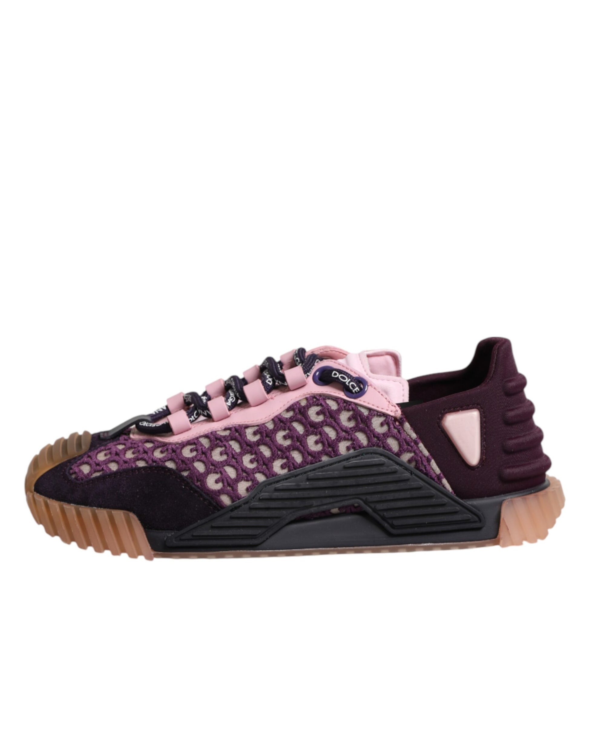 Purple shoe with pink laces for a child