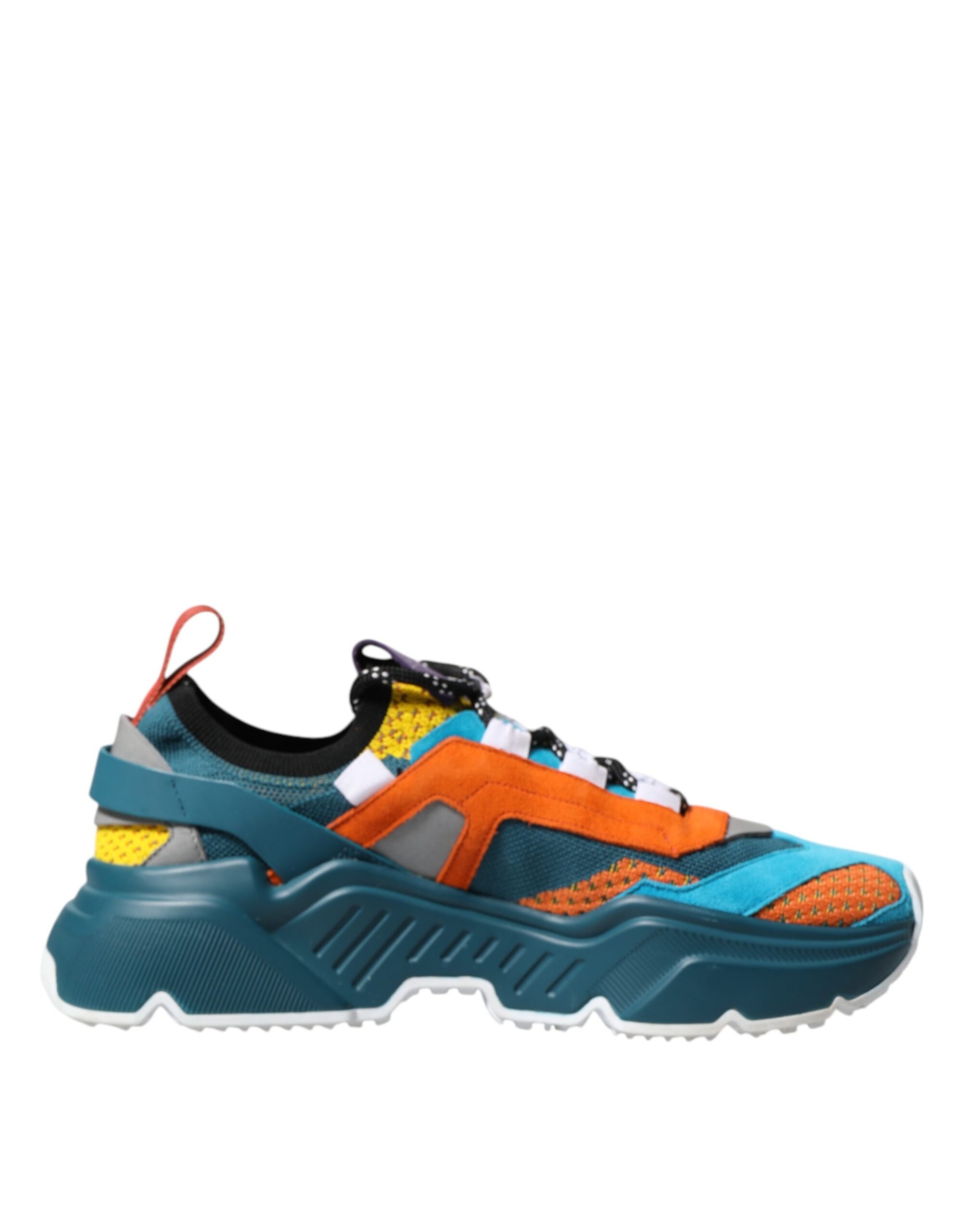 Colorful hiking shoe with red laces