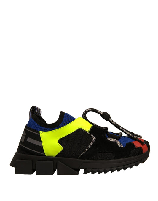 Colorful athletic shoe with multiple colors on upper part