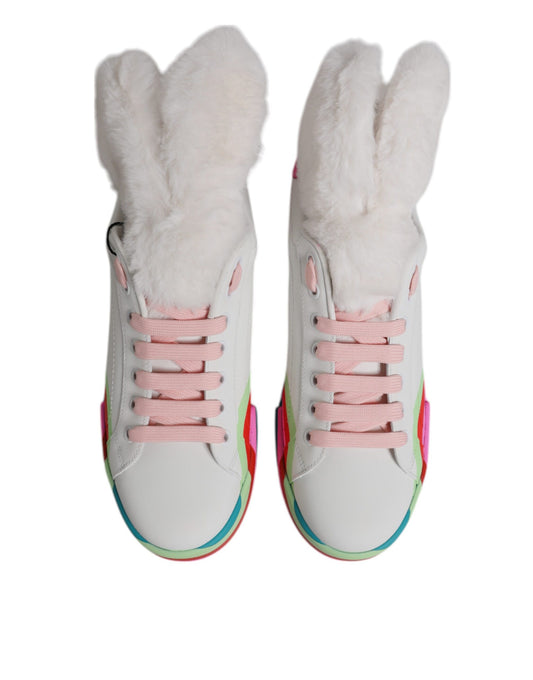 Pair of sneakers with furry tops