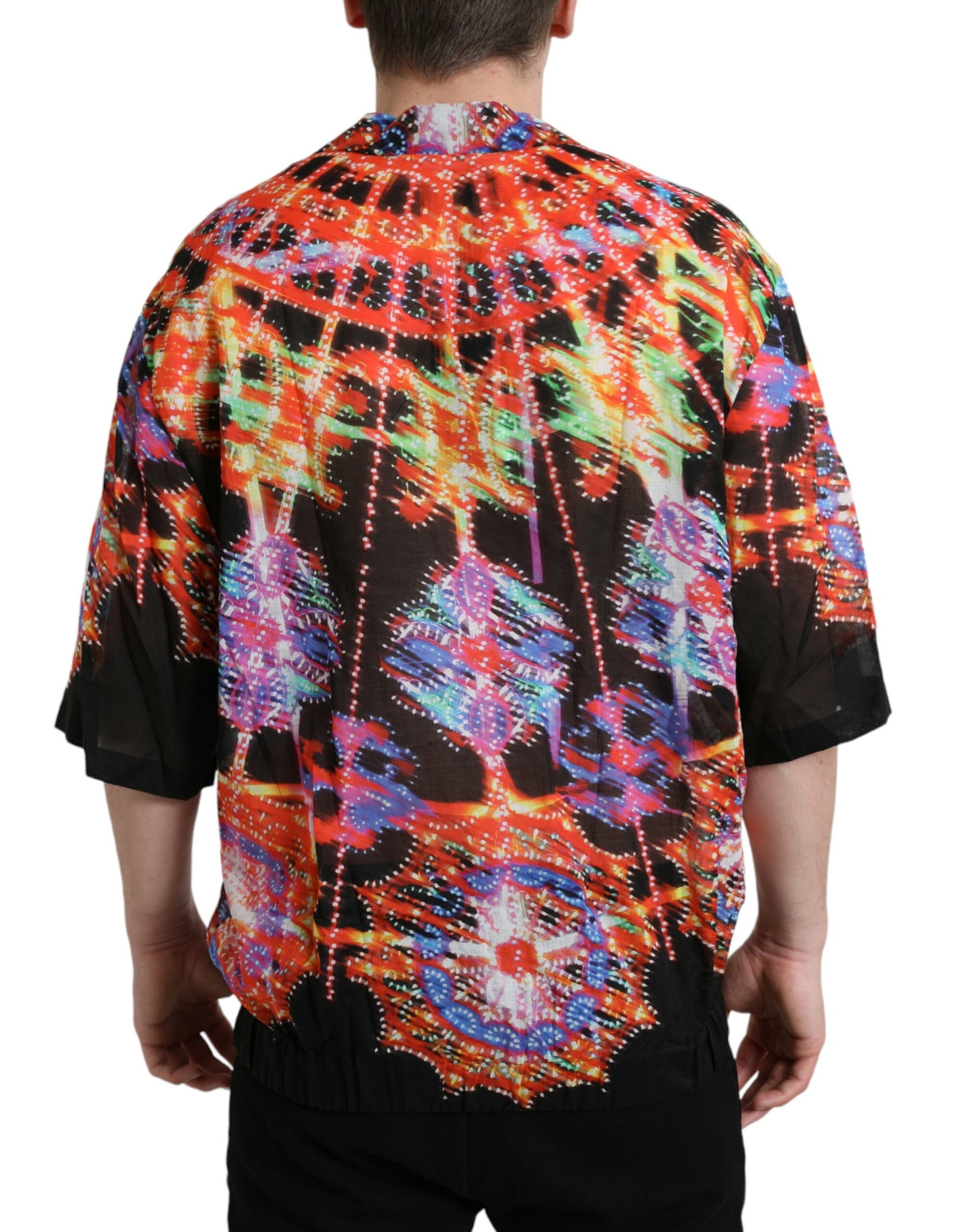 Colorful shirt with intricate patterns on back