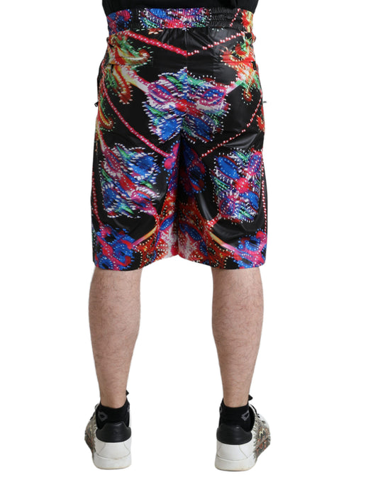 Colorful patterned shorts with a floral design
