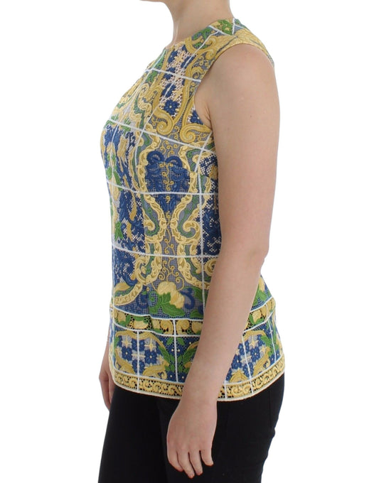 Decorative tank top with floral pattern