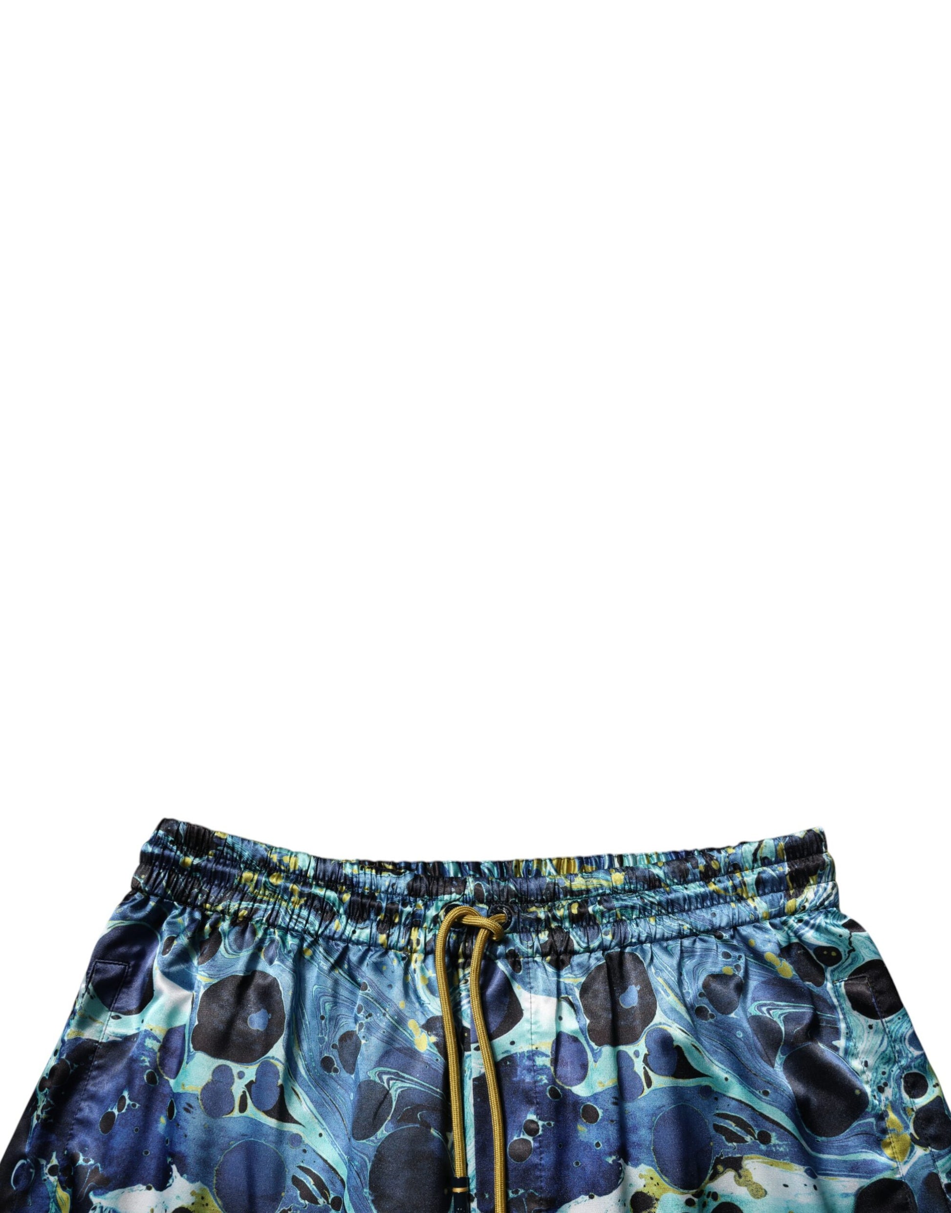 Blue patterned swim trunks