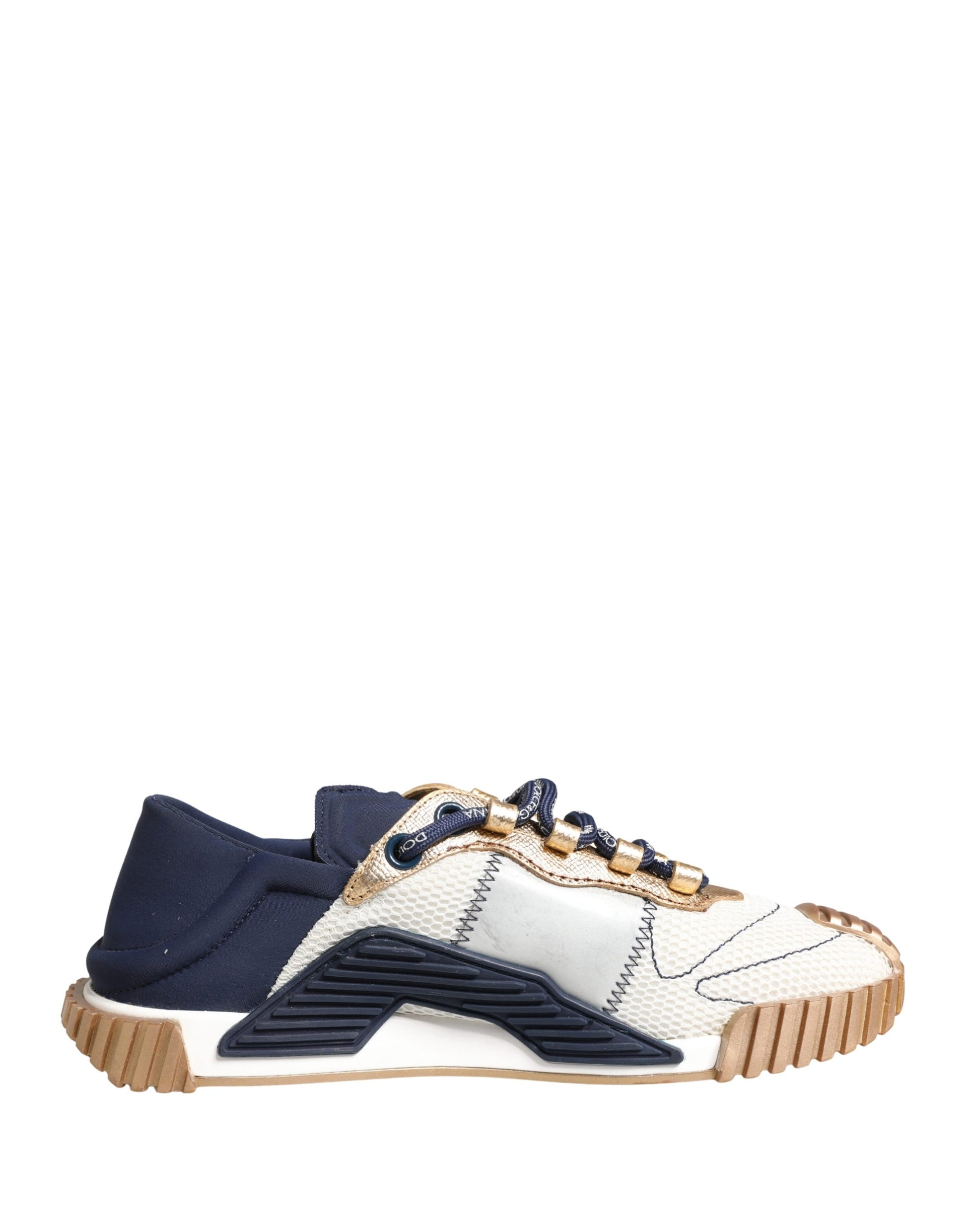 Blue and white baby shoe with velcro straps