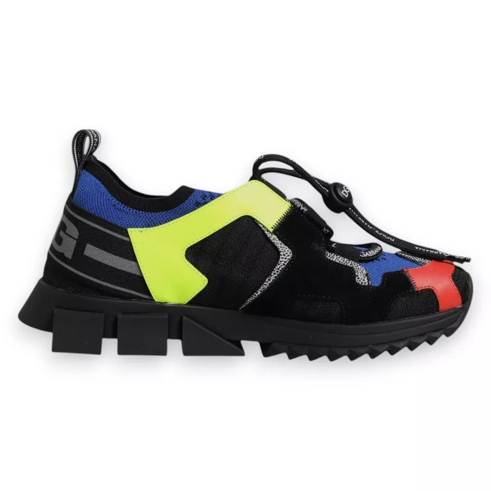 Colorful athletic shoe with laces and a pull tab