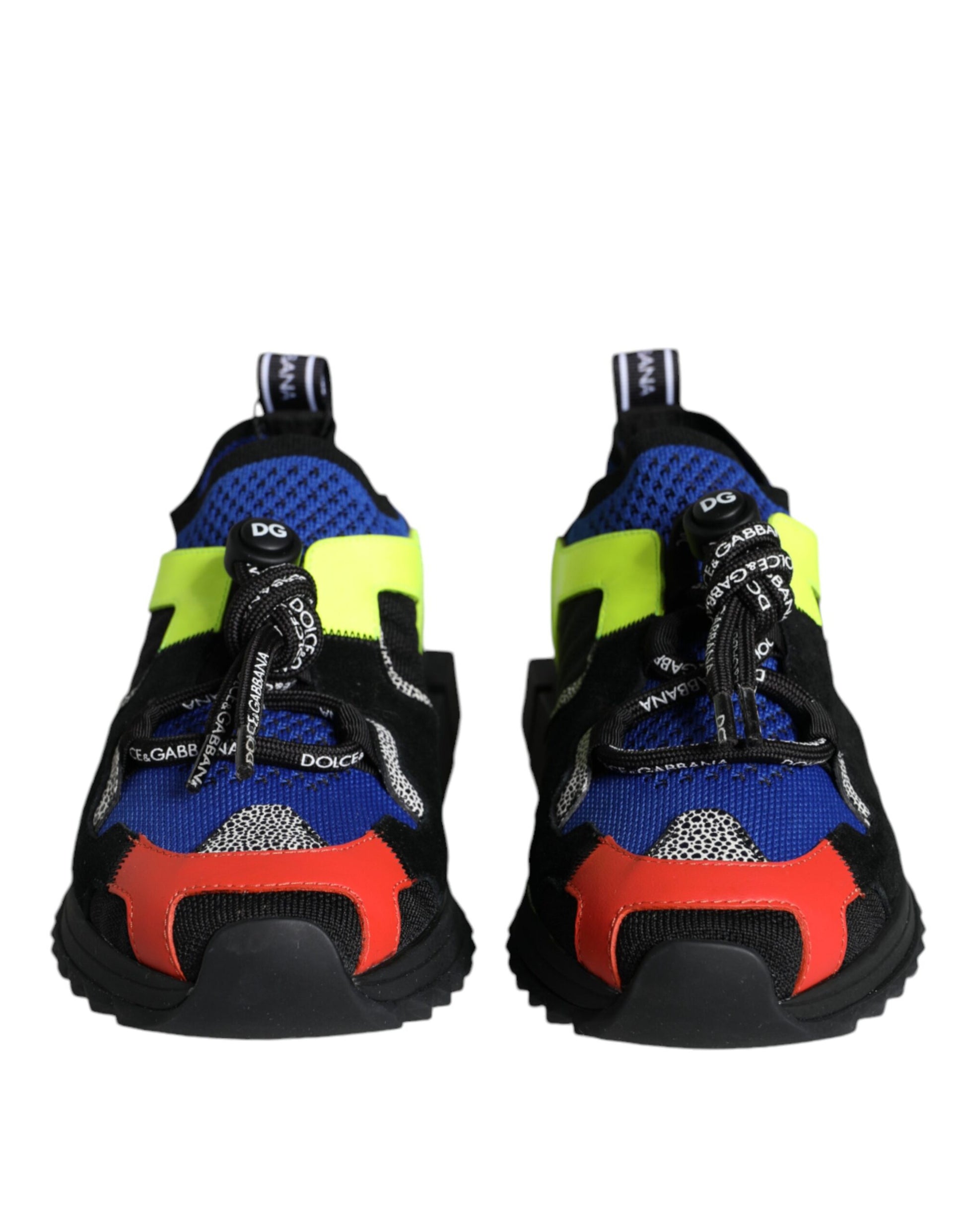 Pair of colorful children's shoes with laces and a patterned design on the side