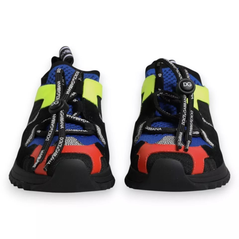 Colorful children's hiking boots with laces and a pull tab on the back