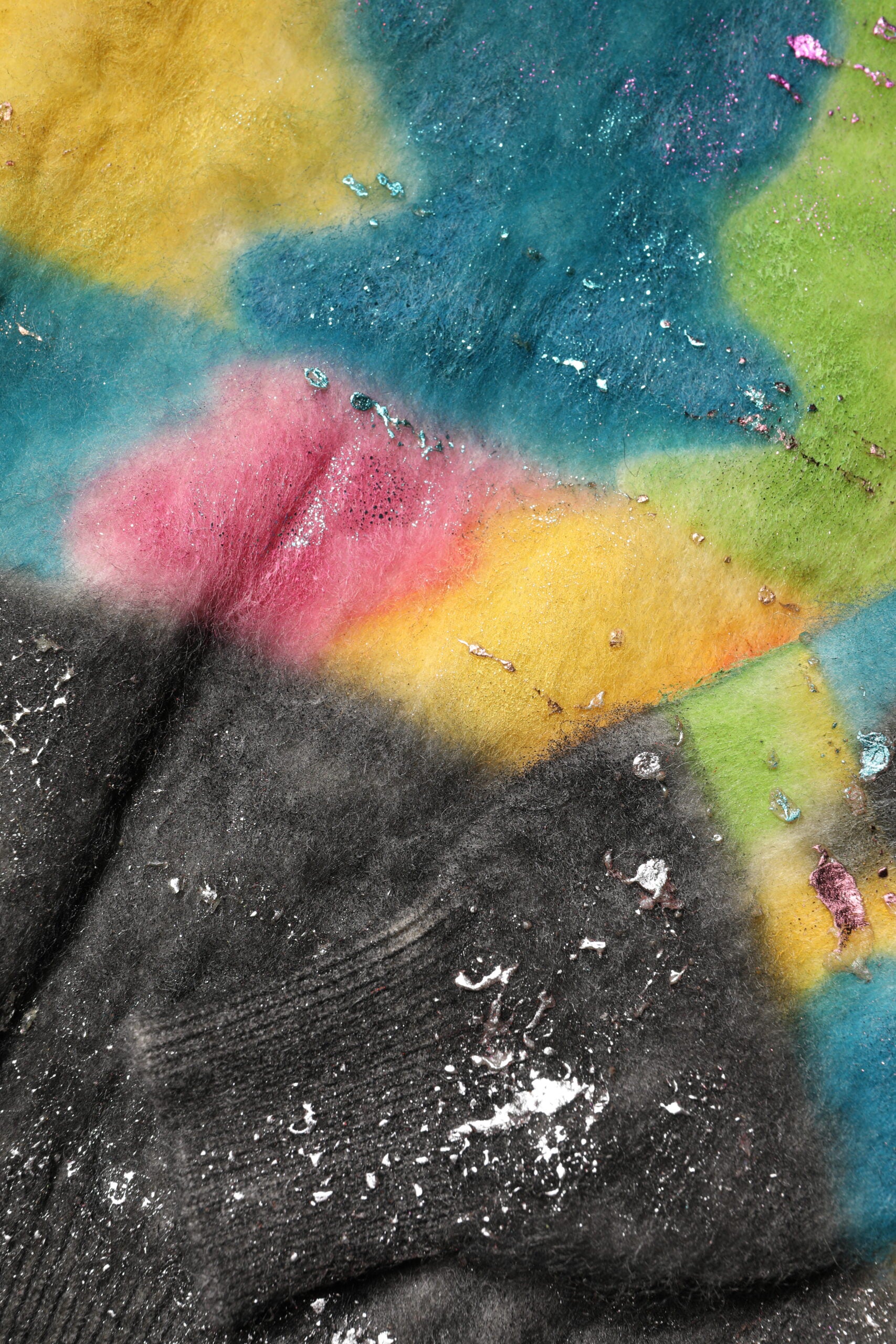 Colorful fabric with glittery specks