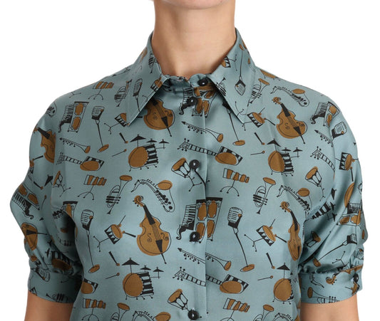 Shirt with musical notes pattern