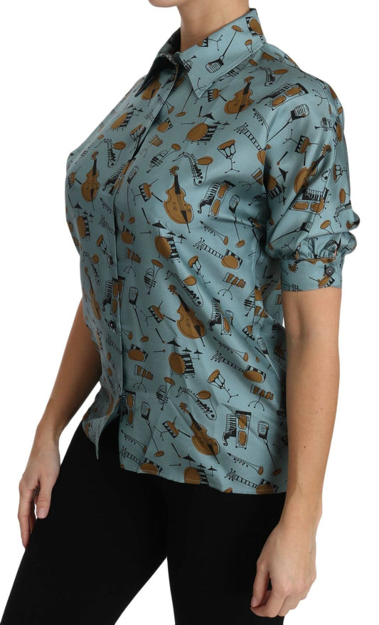 Short sleeve shirt with animal print pattern