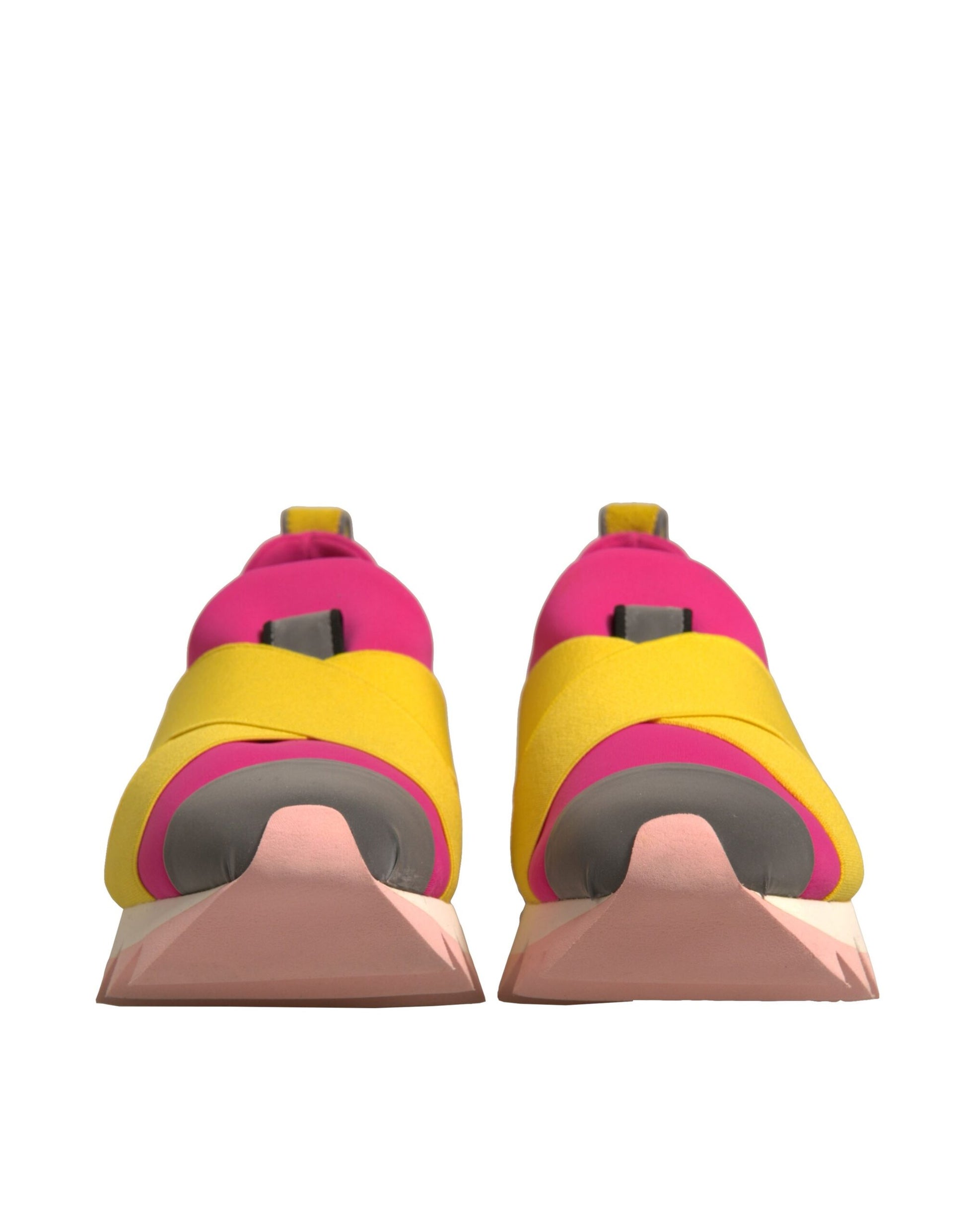 Pair of yellow and pink shoes