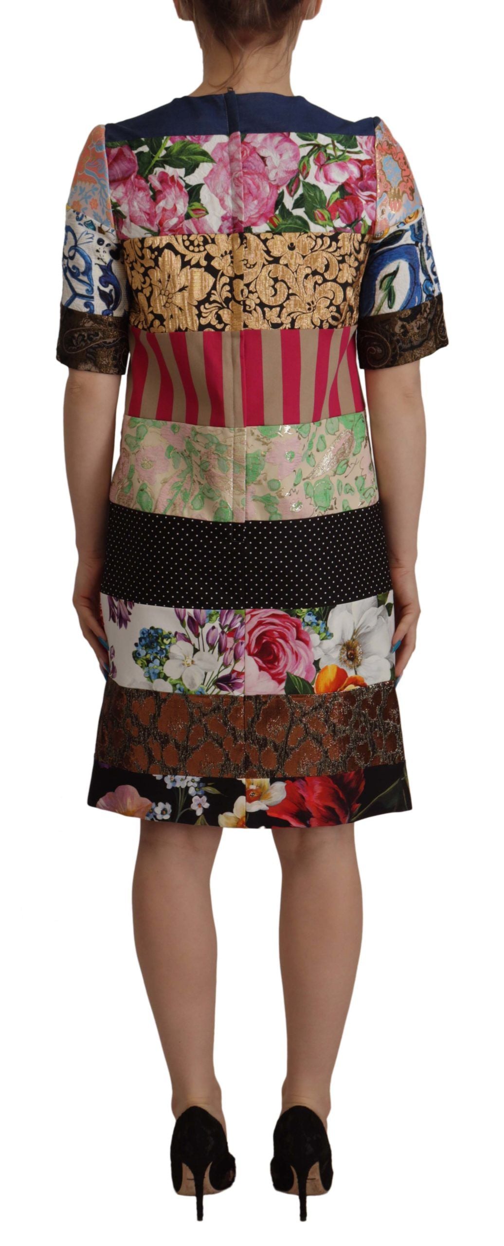 A colorful floral patterned dress with a paisley design