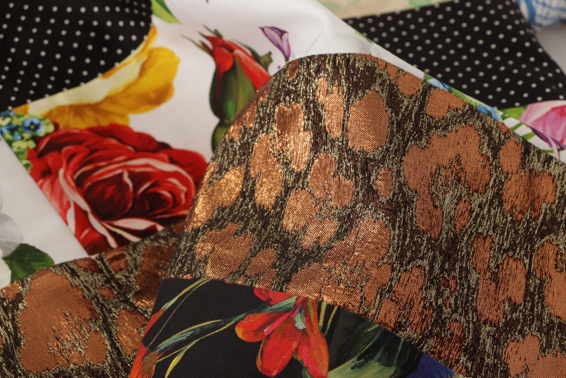 A multicolored paisley patterned dress with a sheath silhouette