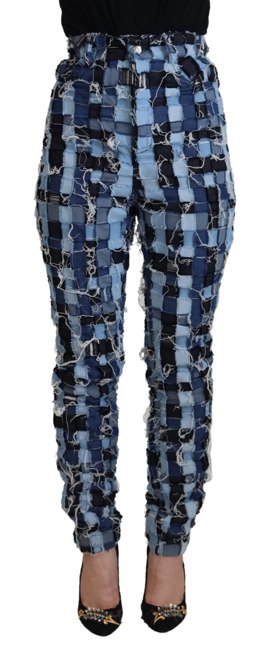 Pair of patterned pants on a mannequin