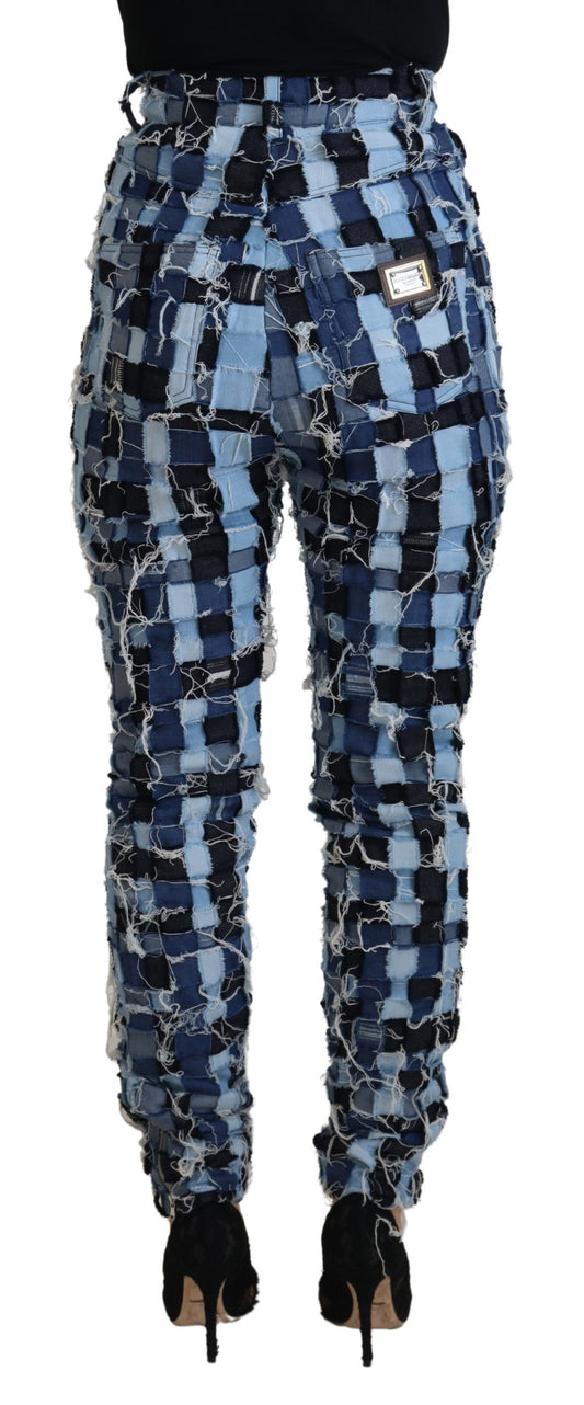 Pair of blue and white patterned pants