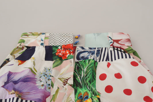 Colorful quilted fabric with various patterns and designs