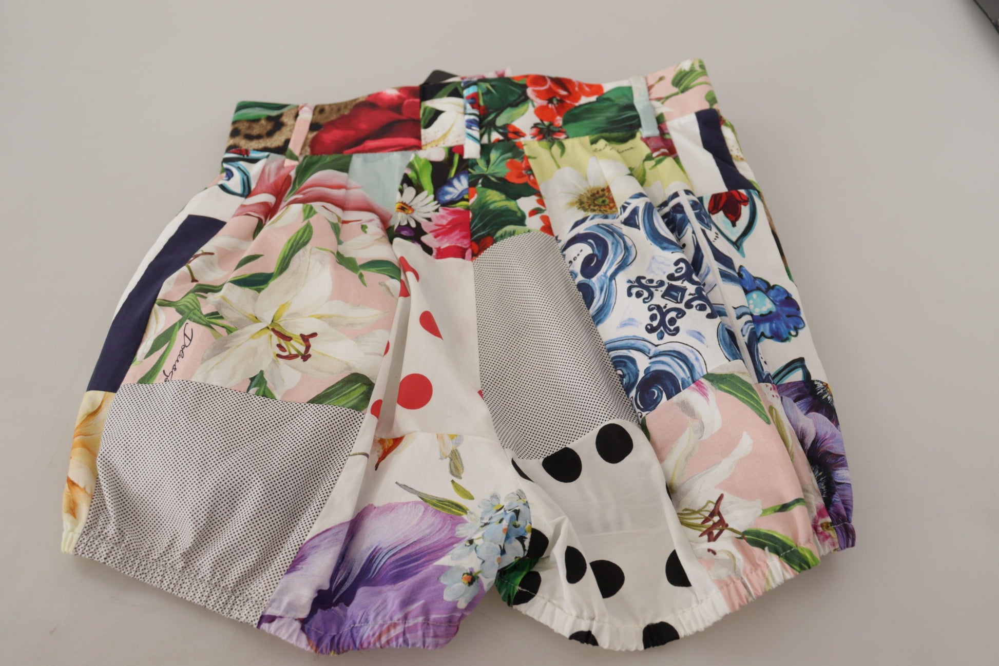 Colorful patterned shorts on display