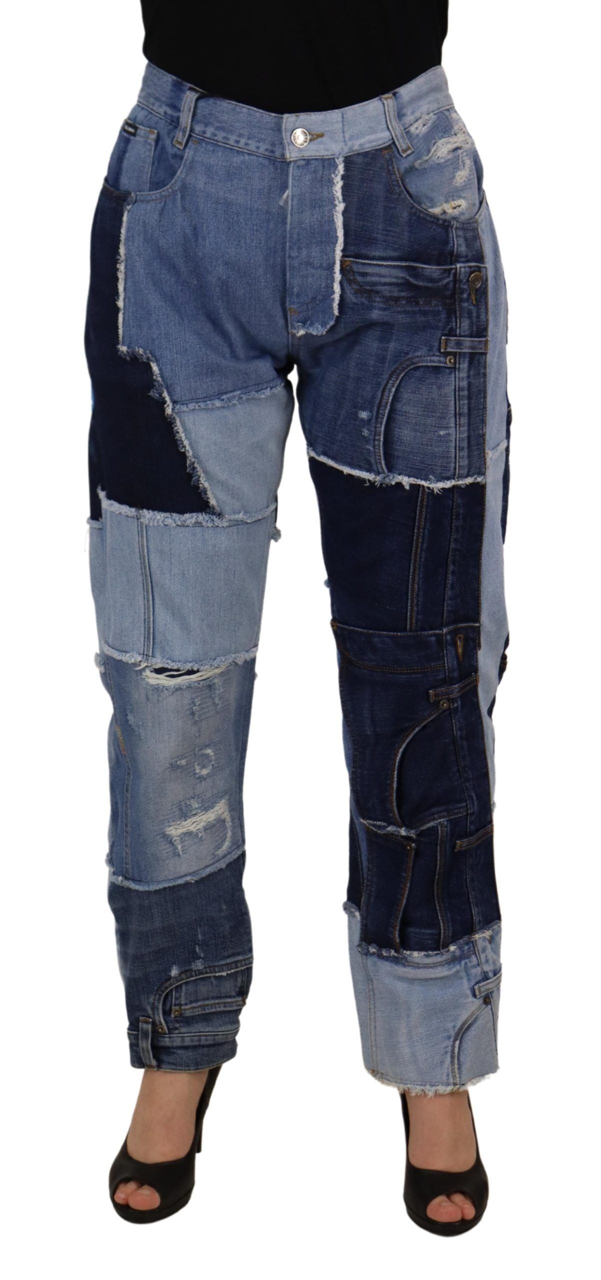 Pair of distressed jeans