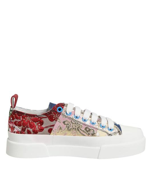 Colorful sneakers with floral pattern on side